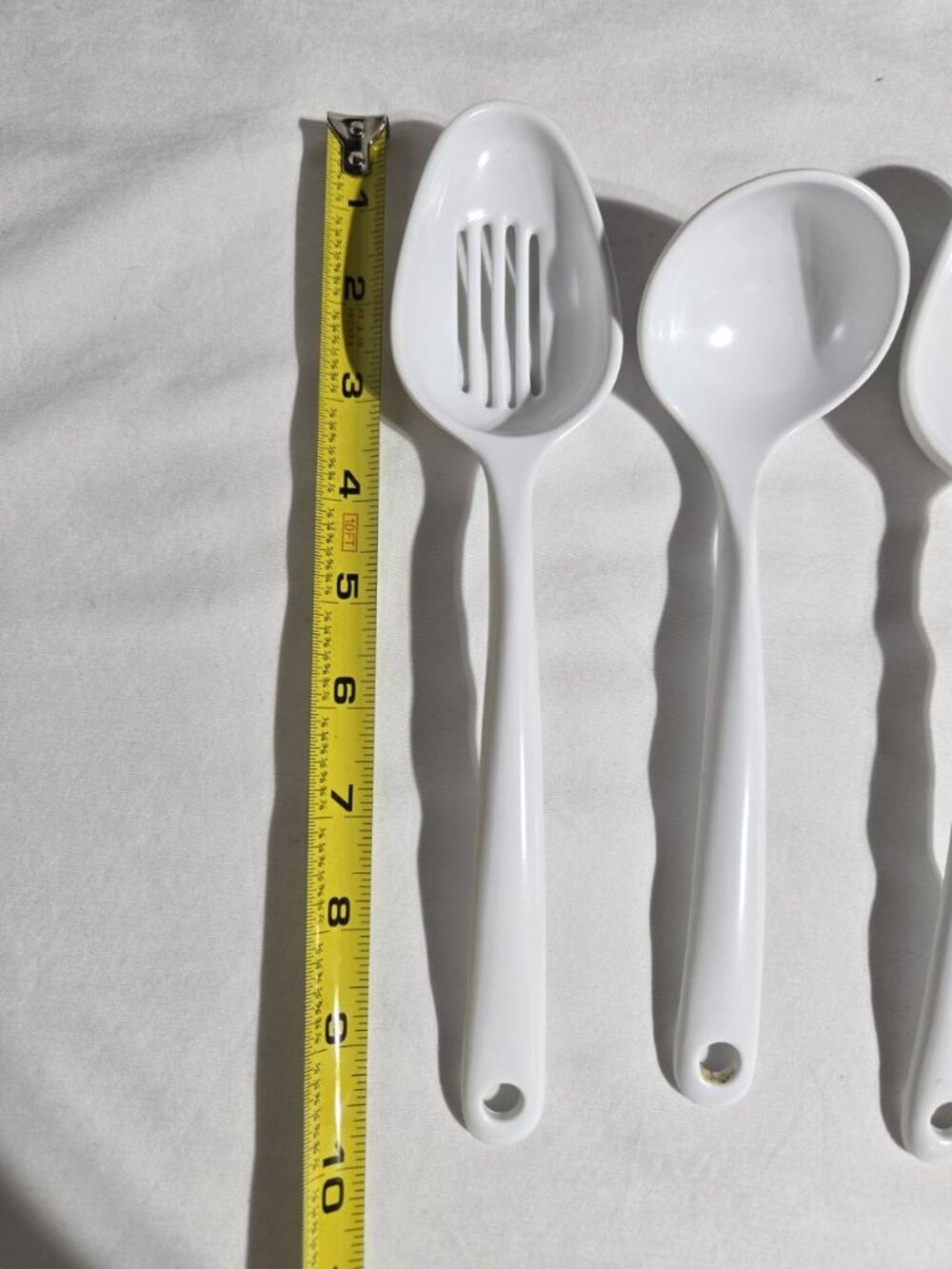 Copco White Melamine Cooking Utensil Set 4 Pc Slotted Spoon Ladle Cake Server - Picture 6 of 6